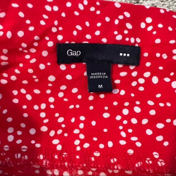 GAP Medium Red with White Poka Dot Spotted Flowy Skirt - Picture 6 of 7